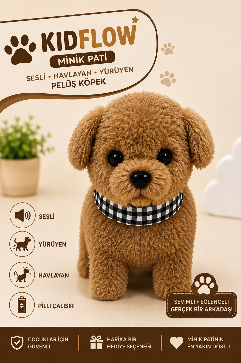 KidFlow™ Yürüyen Peluş Köpek 🐶